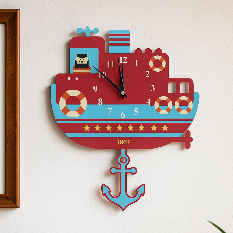 Trabzon Duvar Saati, Gemi Duvar Saati,Bordo Mavi Duvar Saati